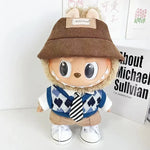 Doll outfit vinyl plush doll clothes for 38cm Korea Kpop Exo Labubu doll clothes striped shirt set