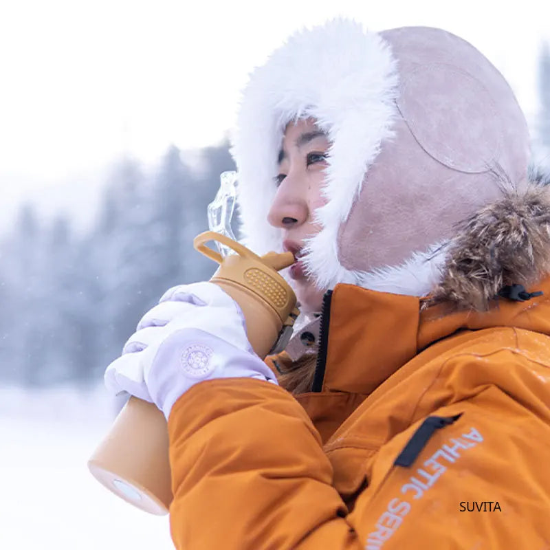 TYESO 600ML/750ML Thermos Water Bottle With Straw Stainless Steel Car Thermal Sports Cup Keeps Cold and Heat Thermal Travel Mug