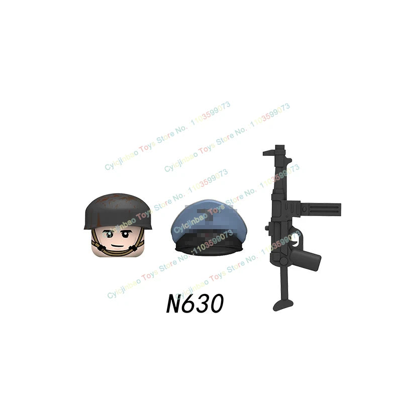 N601-650 MOC Military War Infantry Soldiers Action Figures Creative Bricks Accessories Building Blocks Children's Toys Gifts