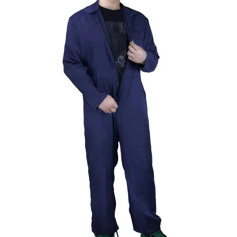Michael Myers Costume Cosplay Horror Demon Killer Blue Working Clothes for Men Disguise Halloween Suit for Adults