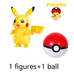 Pokemon Ball Toys Anime Figure Charizard Pikachu Mewtwo Eevee Monster Action Deformation Pokeball Toys Figures Model Kids Gifts
