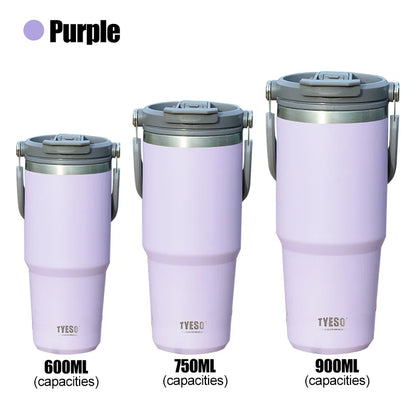 Tyeso Stainless Steel Thermos Bottle Coffee Cup Portable Insulation Cold And Hot Travel Fitness Mug Leakproof Vacuum Flask