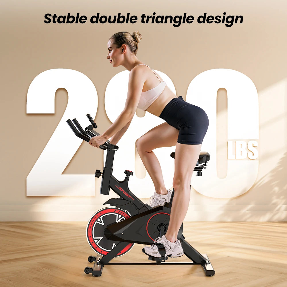 Formill QK101 Indoor Spin Bike Quiet Belt Drive Cardio Trainer with Electronic Display & Adjustable Resistance for Home Fitness