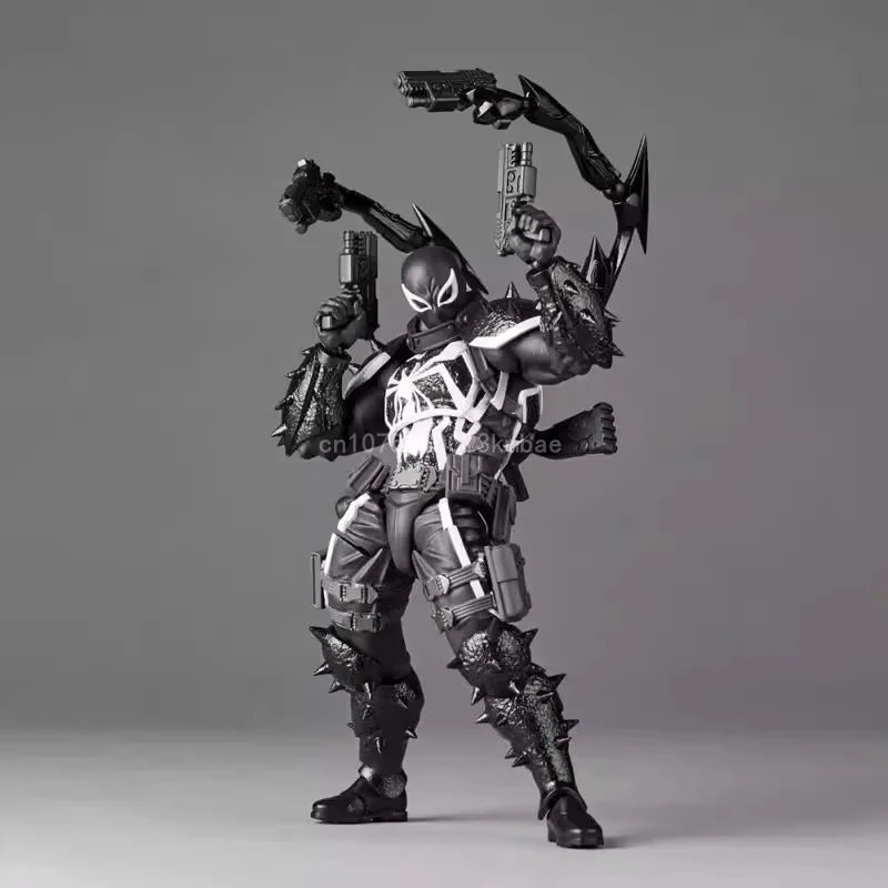 Agent Venom Revoltech Amazing Yamaguchi Anime Figures Venom Figurine Eugene Thompson Model PVC Model Collection Statue Toy Gifts
