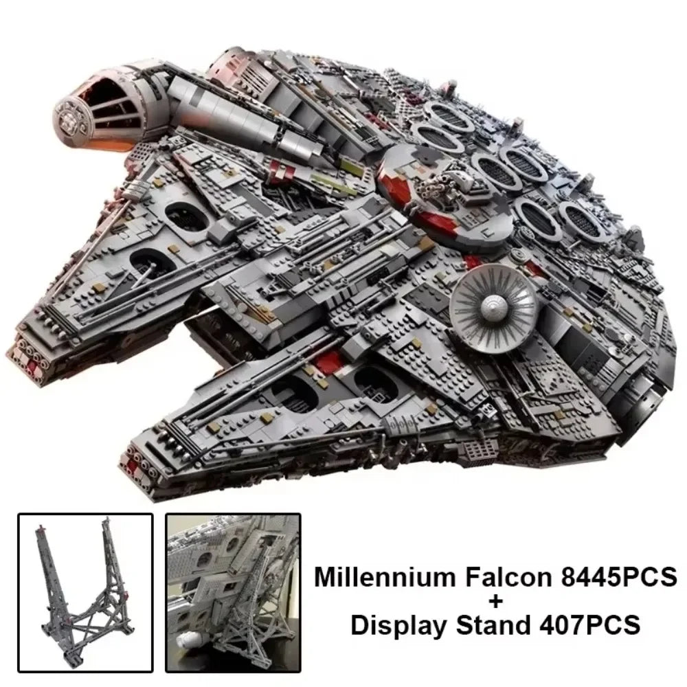 In Stock The Large Millennium Ship Falcon 8445pcs Building Blocks Bricks Compatible 75192 Toys For Kids Birthday Christmas Gifts