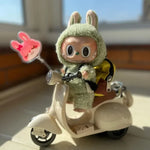 New Mini Electric Motorcycle Toy For Labubu Doll Accessories Fun Cute Doll Toys With Lights And Music Rotating Miniature Gift