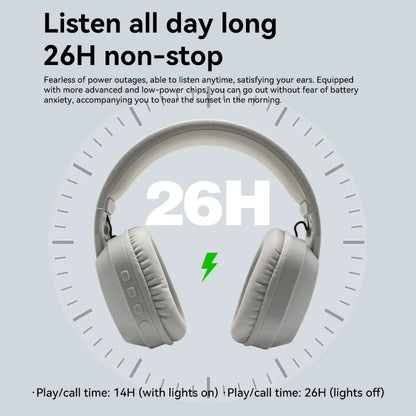 B500 Over Ear Headset Bluetooth5.4 Wireless Stereo Gaming Earphone Built-in Mic RGB Light Low Latency Headphone For PC