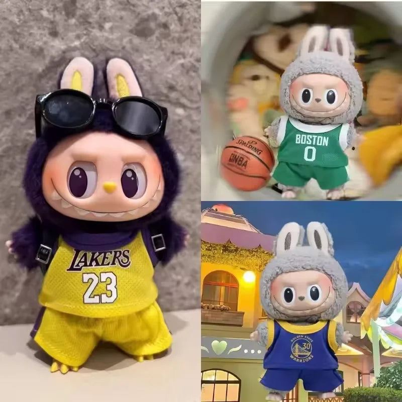 Labubu Only Selling Clothes 17cm First Second Generation Labubu Basketball Clothes Cute Doll Decoration Handmade Doll Clothes