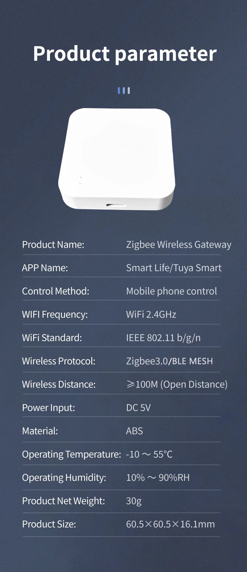 Smart Gateway Hub Multi-model Smart Home Bridge WiFi Bluetooth ZigBee APP Wireless Remote Control Alexa Google