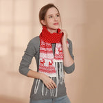 1pc Christmas Red Scarves Cartoon Reindeer Snowflake Warm Scarf Man and Woman Christmas Scarves for Women Sweet Girls Black 2025
