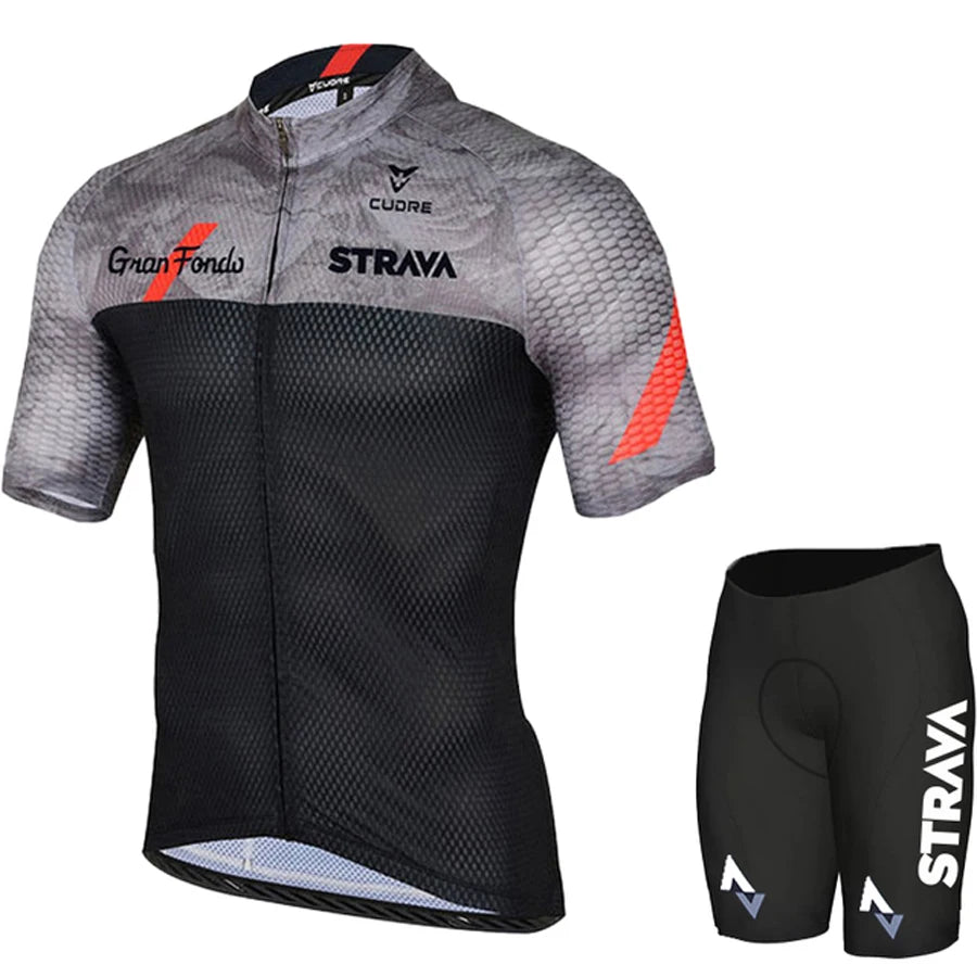 STRAVA Style Men's Summer Cycling Clothing Set