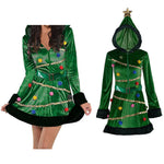 Christmas Party Dress for Women Xmas Tree Green Costume Skirt 2024 New Year inflatable Costume