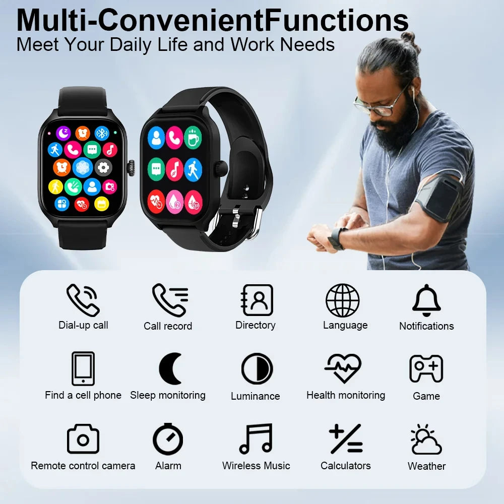Xiaomi Smart Watch Dialing Answering Calls Exercise Tracking Heart Rate Sleep Monitor Bluetooth Smartwatch Man Woman Gift 2025