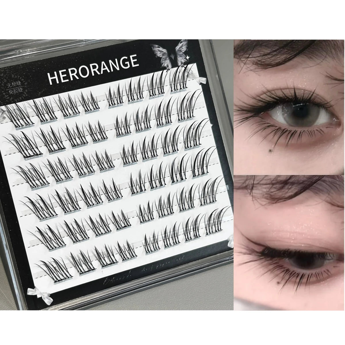 Self Adhesive Individual Eyelashes No Glue Needed Fluffy Cluster Eyelash Korean Fashion Manga Lash Extension for Daily Makeup