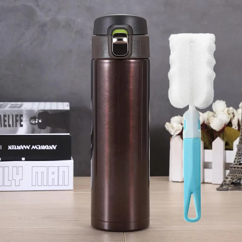500M/16 Oz Insulated Mug Tritan Material Stainless Steel Metal Water Bottle Leakproof BPA Free Suitable for Hot and Cold Drinks