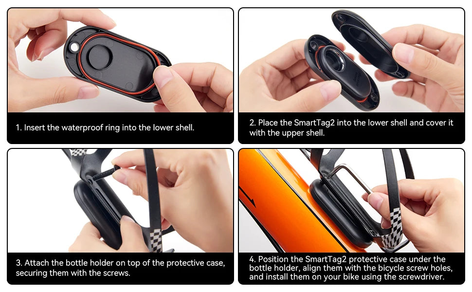 For Samsung SmartTag2 Bike Holder Hidden Bike GPS Tracker Case for Galaxy Smart tag 2 Under Bottle Cage SmartTag2 Case Mount