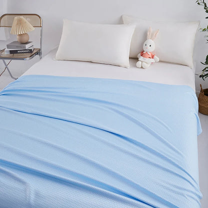 100% Bamboo Fiber Air Condition Quilt Thin Diamond Grid Lightweight Breathable Summer Blanket Soft Skin-friendly Summer Duvet