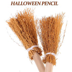 10Pcs Witch Broom Shaped Wooden Pencils Kids Halloween Birthday Party Favors Gift Goodie Bag Filler Writing Pencils School Prize