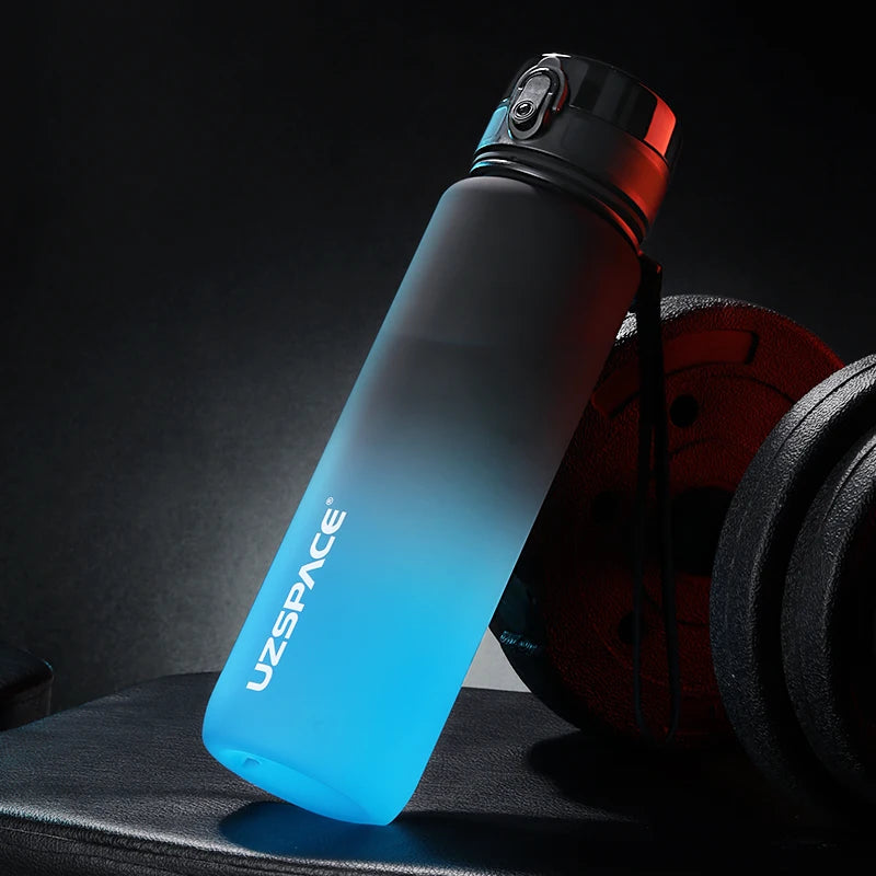 UZ Sports Water Bottle BPA Free Portable Leakproof Shaker Bottle Tritan Plastic Drinkware 500/1000ML Jug for Camping Gym School