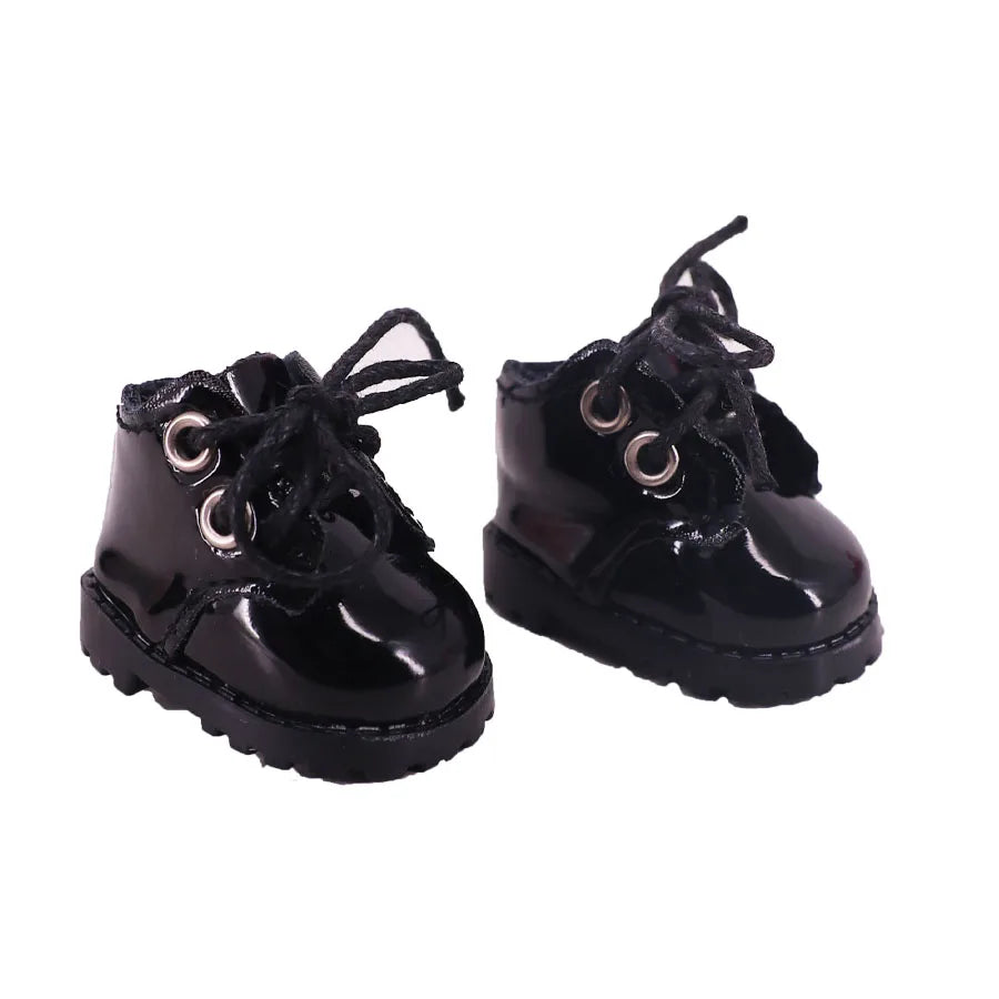 3.8cm Doll Shoes Solid Color Pop Lace up Canvas Shoe PU Shoes For 17cm Labubu Doll Clothes Accessories,Girl's Toys Clothing Gift