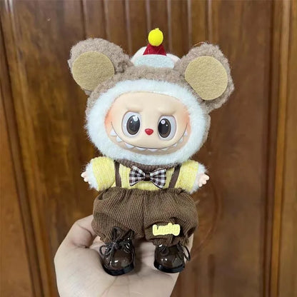 17cm Cute Mini Plush Doll'S Clothes Outfit Accessories For Korea Kpop Exo Labubu Idol Dolls shark onesie Clothing DIY Girl Gift