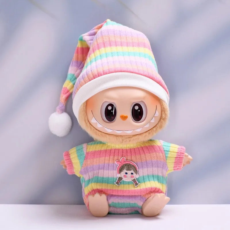 17cm Mini Plush Doll'S Clothes Outfit Accessories For Korea Kpop Exo Labubu Idol V1 V2 Bee Dinosaur Shark Costume Clothing Gift