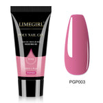 LIMEGIRL 30ml Nail Extension Gel Glitter Soak Off Nail Acrylic Crystal Build Poly UV Gel for Nails Quick Extension Manicure Glue