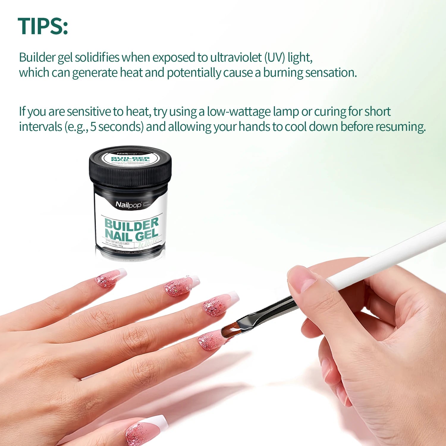 Nailpop Professional Builder Gel UV Hard Gel for Nail Strengthen Quick Building Long Lasting Soak Off Extension Gel 30/100g