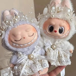 Bow Dress For 17cm Ropa Labubu Mini Doll Clothes Matching Pearl Hair Accessory Fahion Style Labubu V2/V3