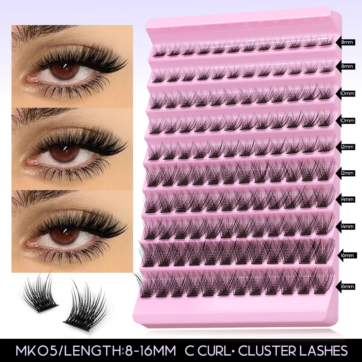 DIY Lash Extension Kit Individual Eyelash Extension Kit Cluster Lashes Kit Lash Glue Remover for Eyelash Extensions Makeup