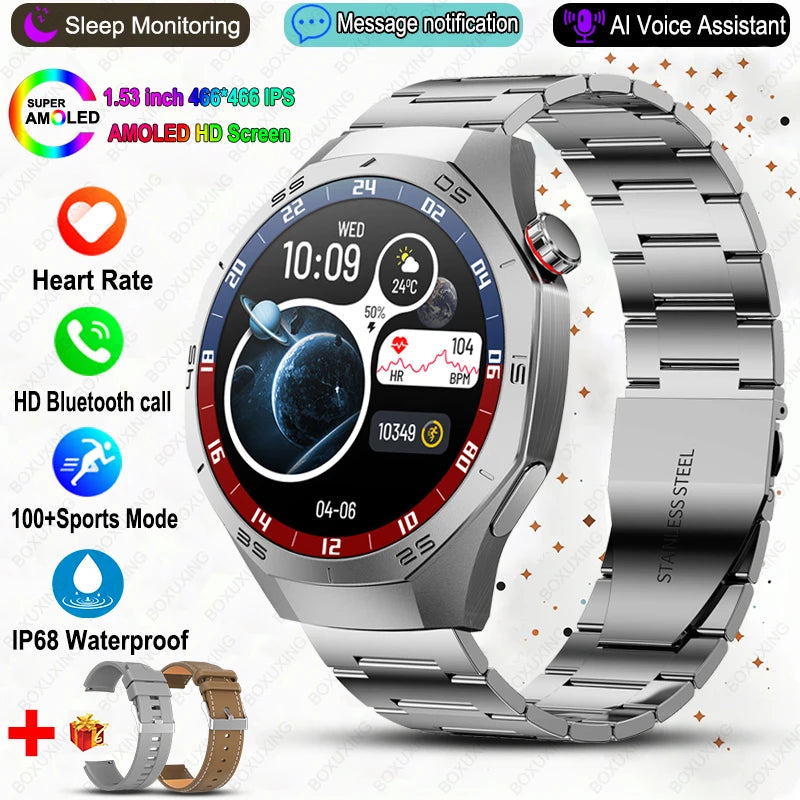 For HUAWEI GT5 Pro Smartwatch Men 360*360 HD AMOLED Screen GPS Motion Track Heart Rate Bluetooth Call IP68 Waterproof Smartwatch