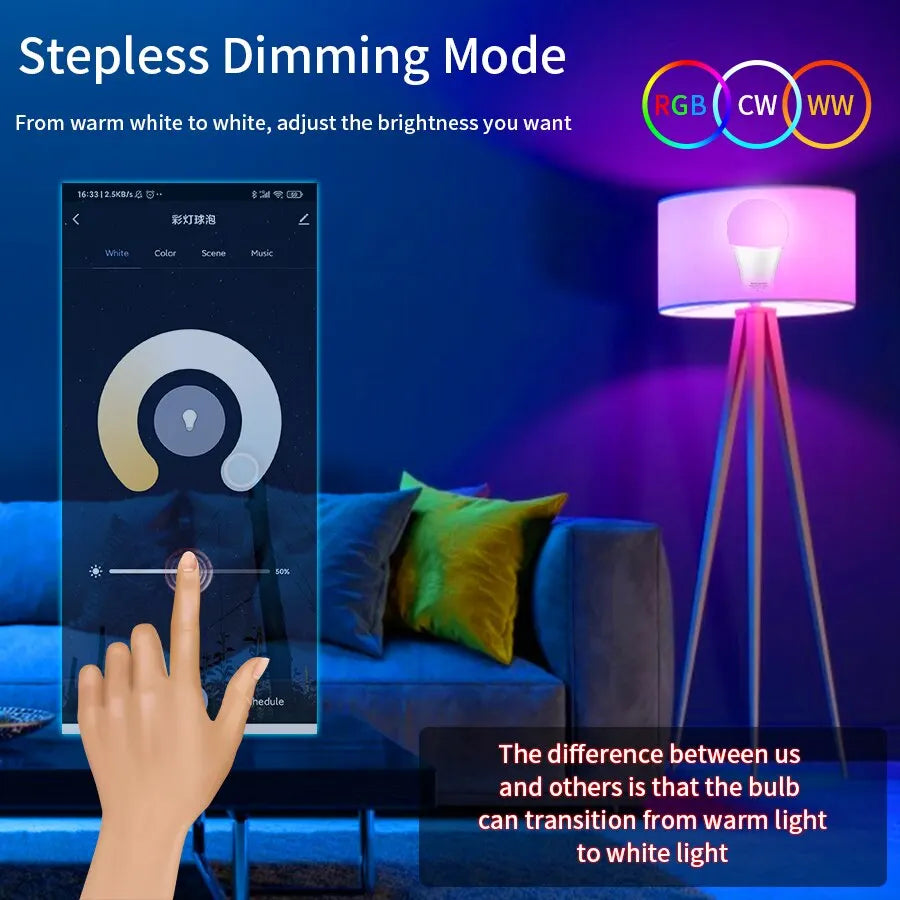 Smart WiFi Led Bulb E27 RGB LED Light cozylife APP Dimmable Lightbulbs Works With Alexa Google Home Voice Control Magic LED Lamp