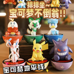 Original Pokemon Anime Figures Pikachu Gengar Sprigatito Sylveon Quaxly Fuecoco Tumbler Toys PVC Model Kawaii Collect Kid Dolls