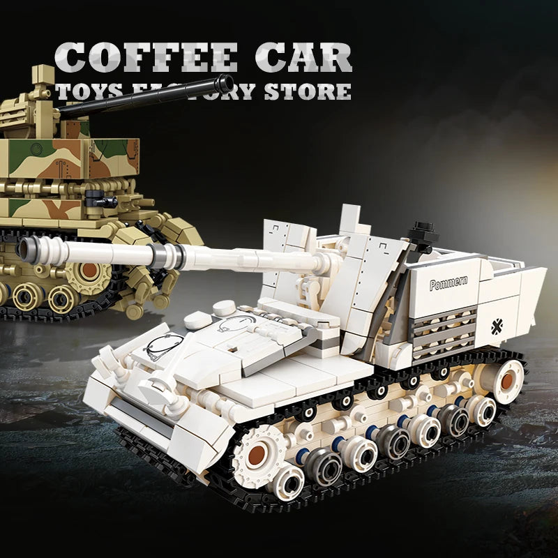 WW2 Classic Anti-tank Gun Building Blocks Army Weapon Toys Military Armored Cars MOC Bricks Tank Model Adult Children Gifts NEW