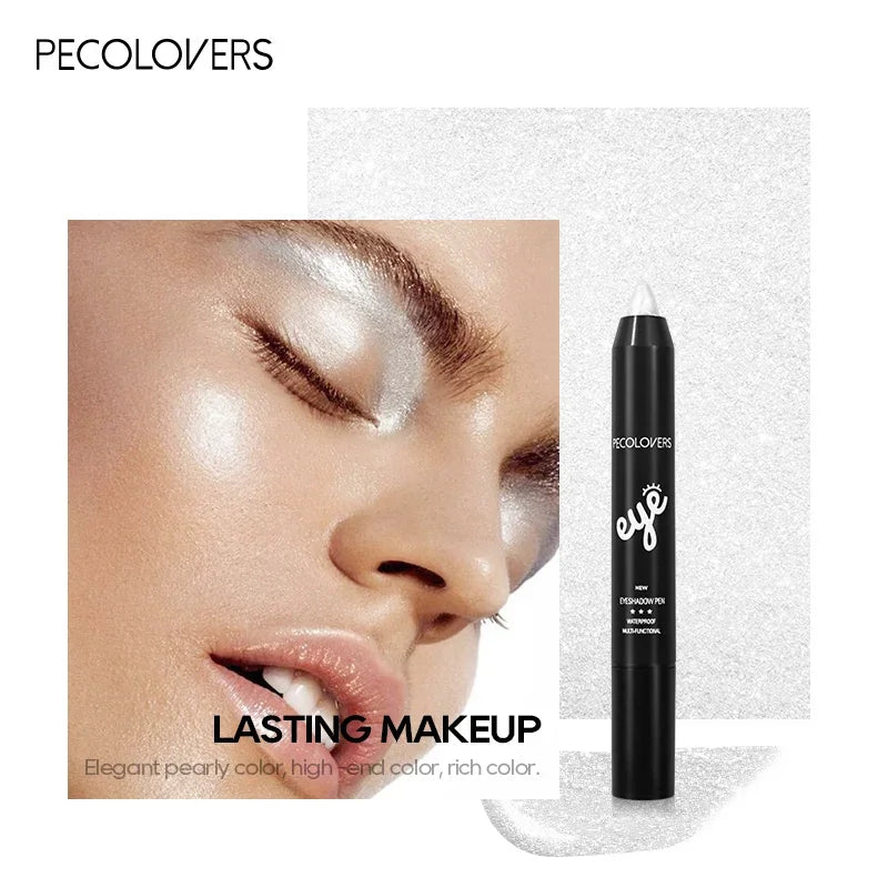 6 Colors Eyeshadow Pencil Stick, Waterproof Pearly Shimmer Glitter Eyeshadow Eyeliner Pen, Long Lasting Eye Makeup Tool