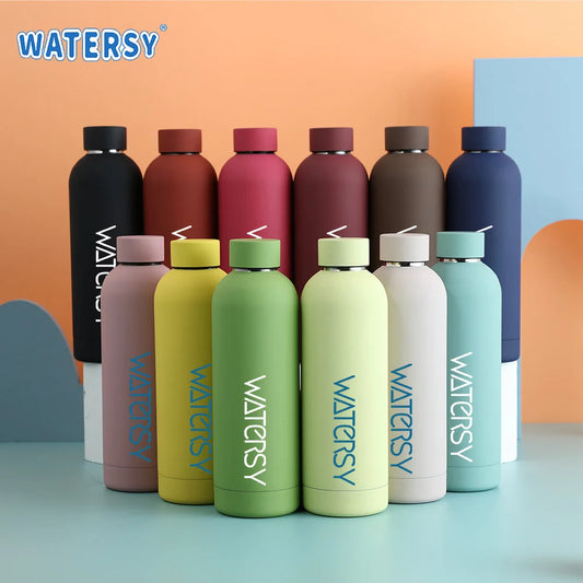 Watersy 500ML/17oz Stainless Steel Small Mouth Thermals Vacuum Portable Leak-proof Sports Water Bottle Gym Kettle