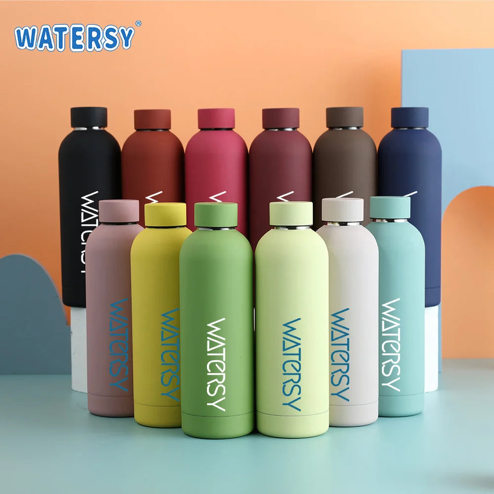 Watersy 500ML/17oz Stainless Steel Small Mouth Thermals Vacuum Portable Leak-proof Sports Water Bottle Gym Kettle
