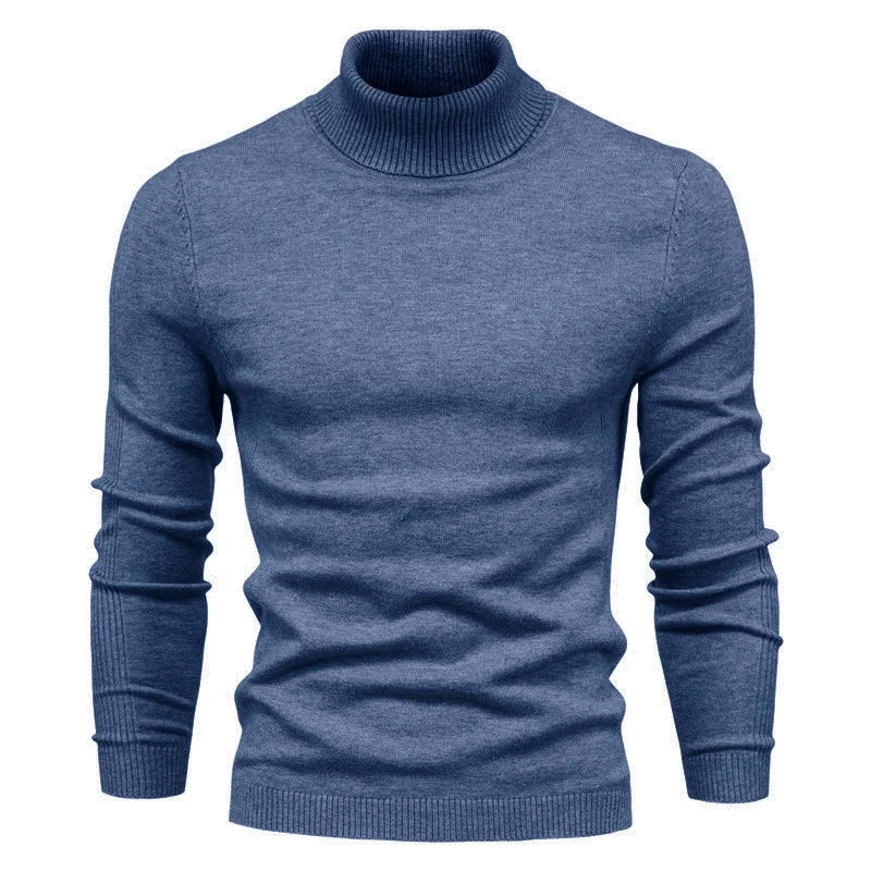 New Quality Winter Mens Sweaters Casual Turtleneck Thick Pullovers Solid Color Warm Slim Fit Turtleneck Sweaters Pullover Men