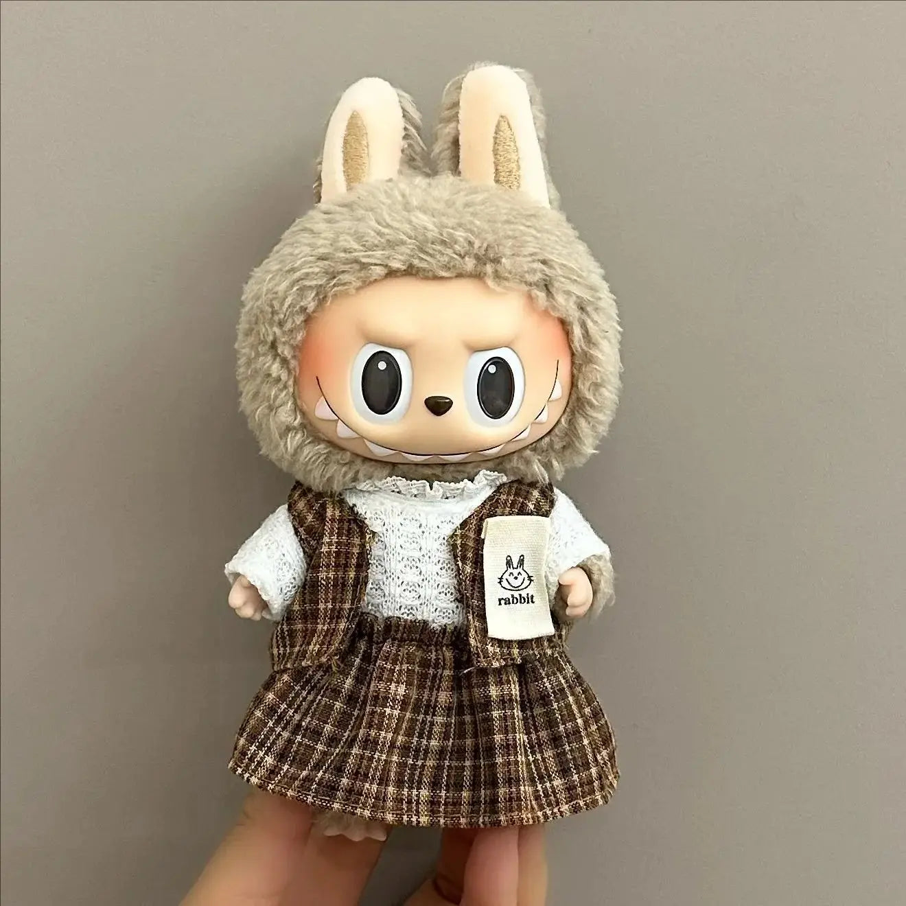 New Labubu Clothing Popular New Products Fashion Velcro 17cm Doll Cute Dress Casual Set Skirt Plush Toy Clothing