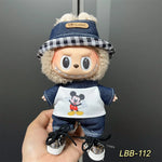 Cute Mini Plush Doll Clothes for 17cm Labubu Many Kinds of Overalls Clothes Accessories