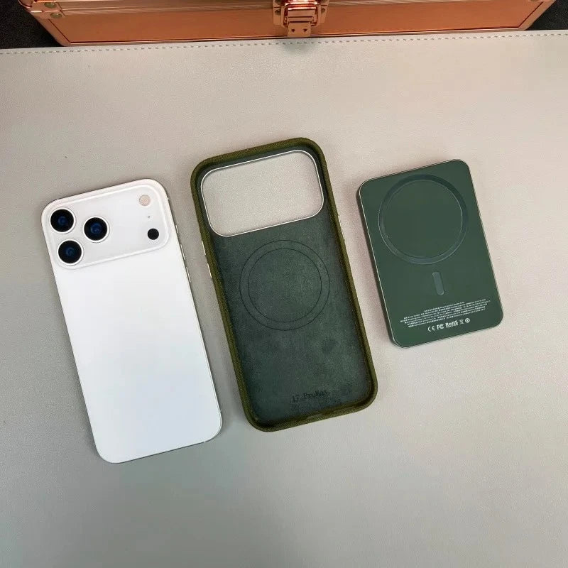 High Quality Original Tech Woven Phone Case For IPhone 17 16 15 Pro Max For Magsafe Invisible Magnetic Charging Shockproof Cover