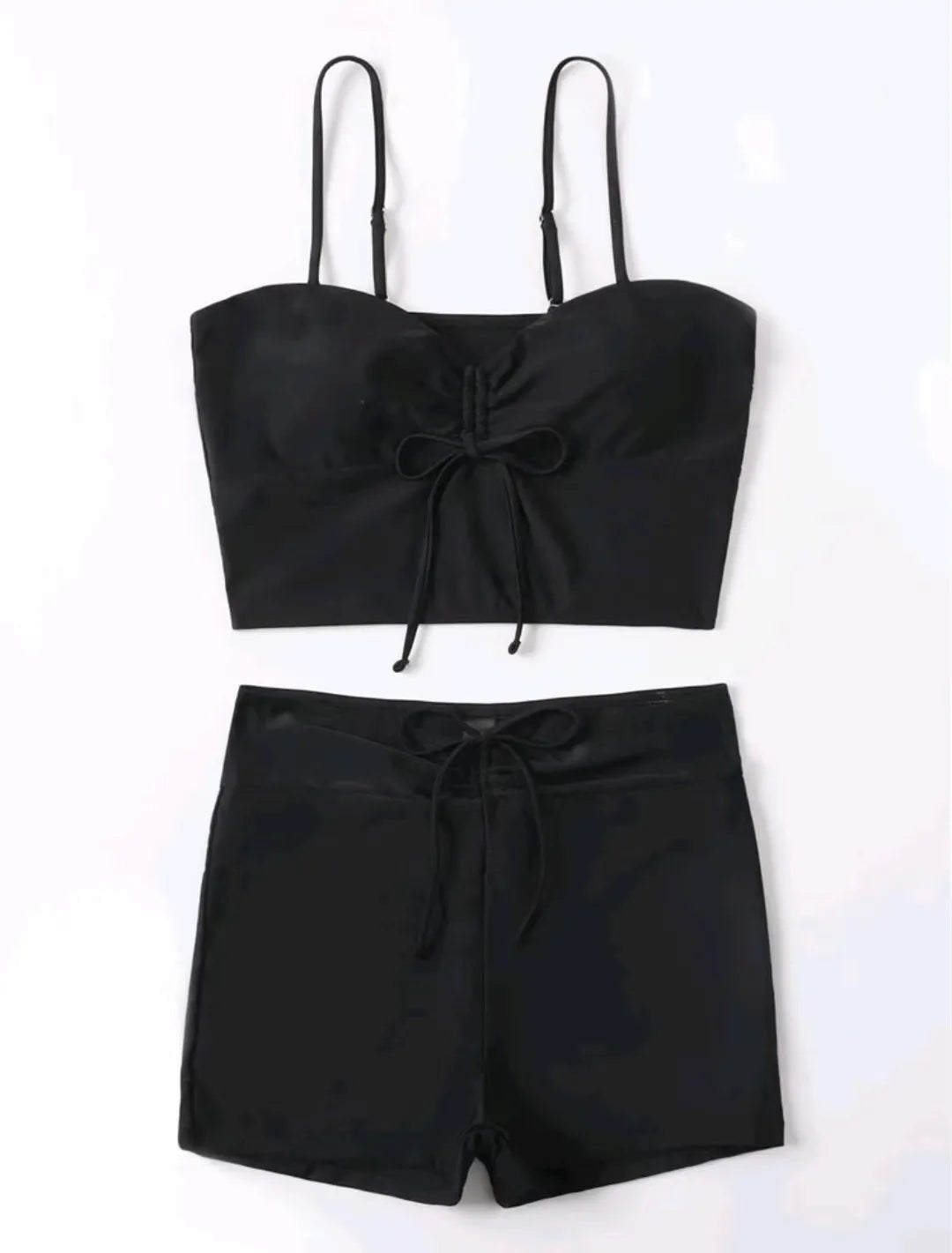 Bikiniset met hoge taille en trekkoord aan de voorkant (2025) - Damesbadkleding en strandkleding