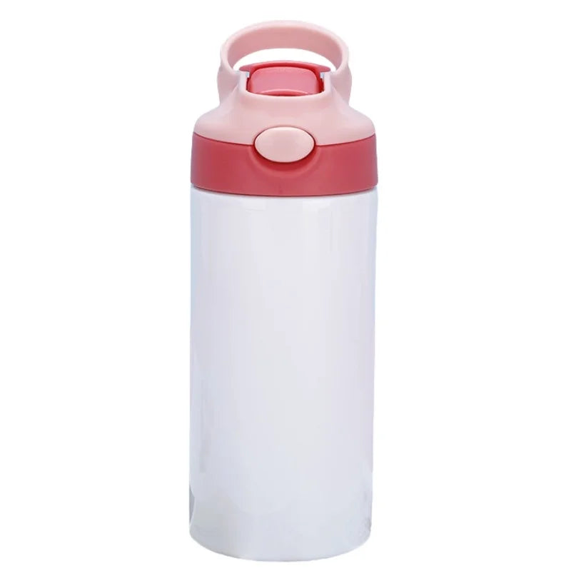Outdoor Simple Solid Color Stainless Steel Vacuum Thermos Cup with Straw with Handle Children's Water Cup Portable Sports Cup