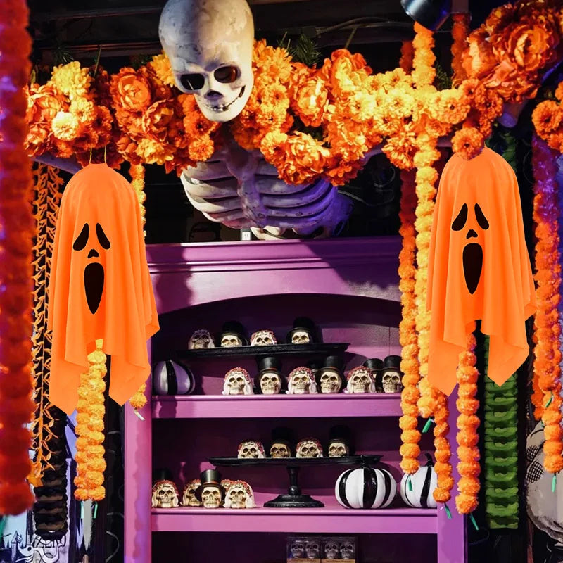 Halloween Ghost LED Light Hanging Ghost Home Decoration Outdoor Ghost House Bar Hanging Light Horror Prop Party Decoration