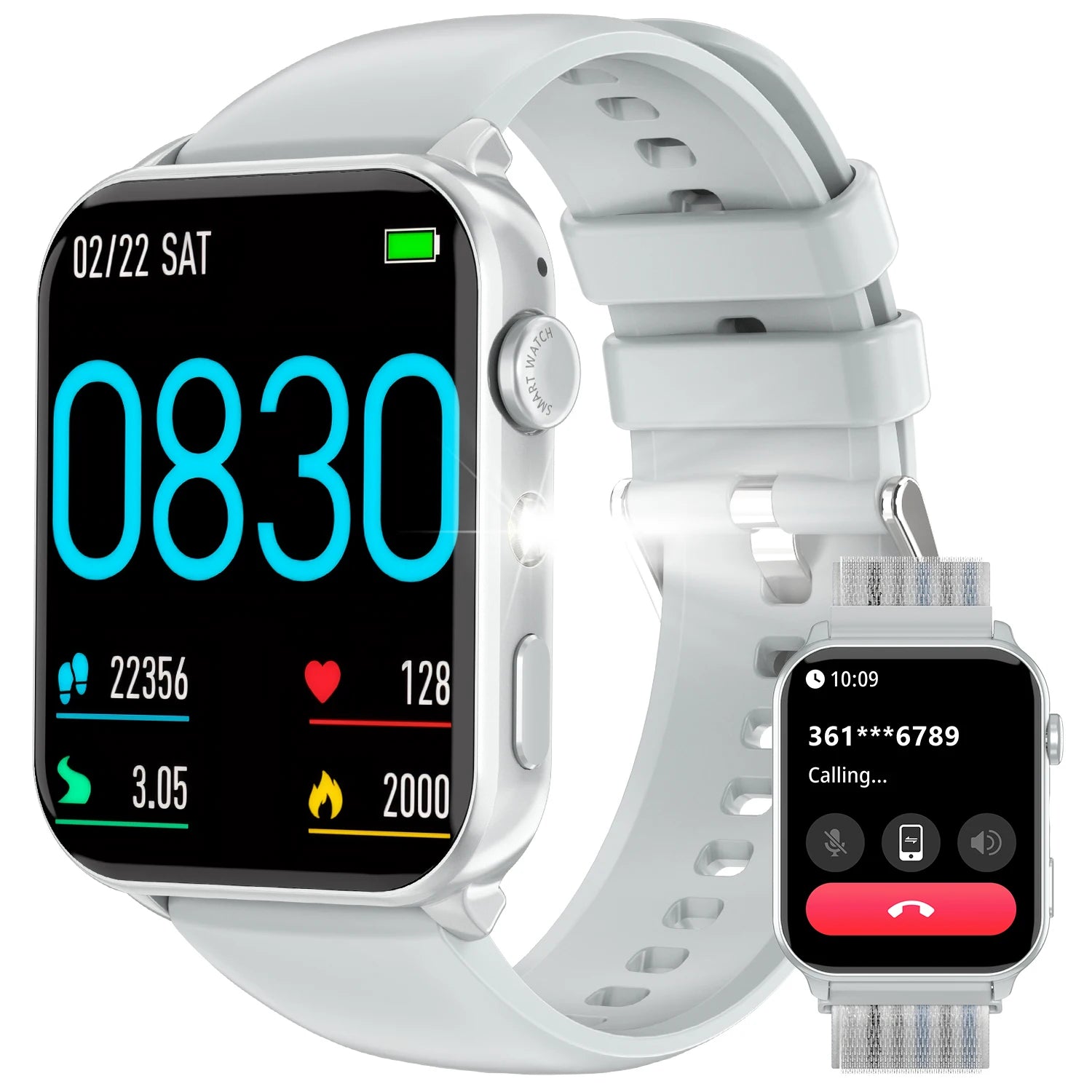 New 2025 Blackview R30 Max Smartwatch with LED Flashlight 1.91'' TFT Screen Health Monitor Bluetooth Watches for Men Women Gifts