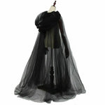 Black Bridal Shawl Witch Vampire Cosplay Cloak Halloween Double Cloak Game Party Costume Props Holiday Dress Up