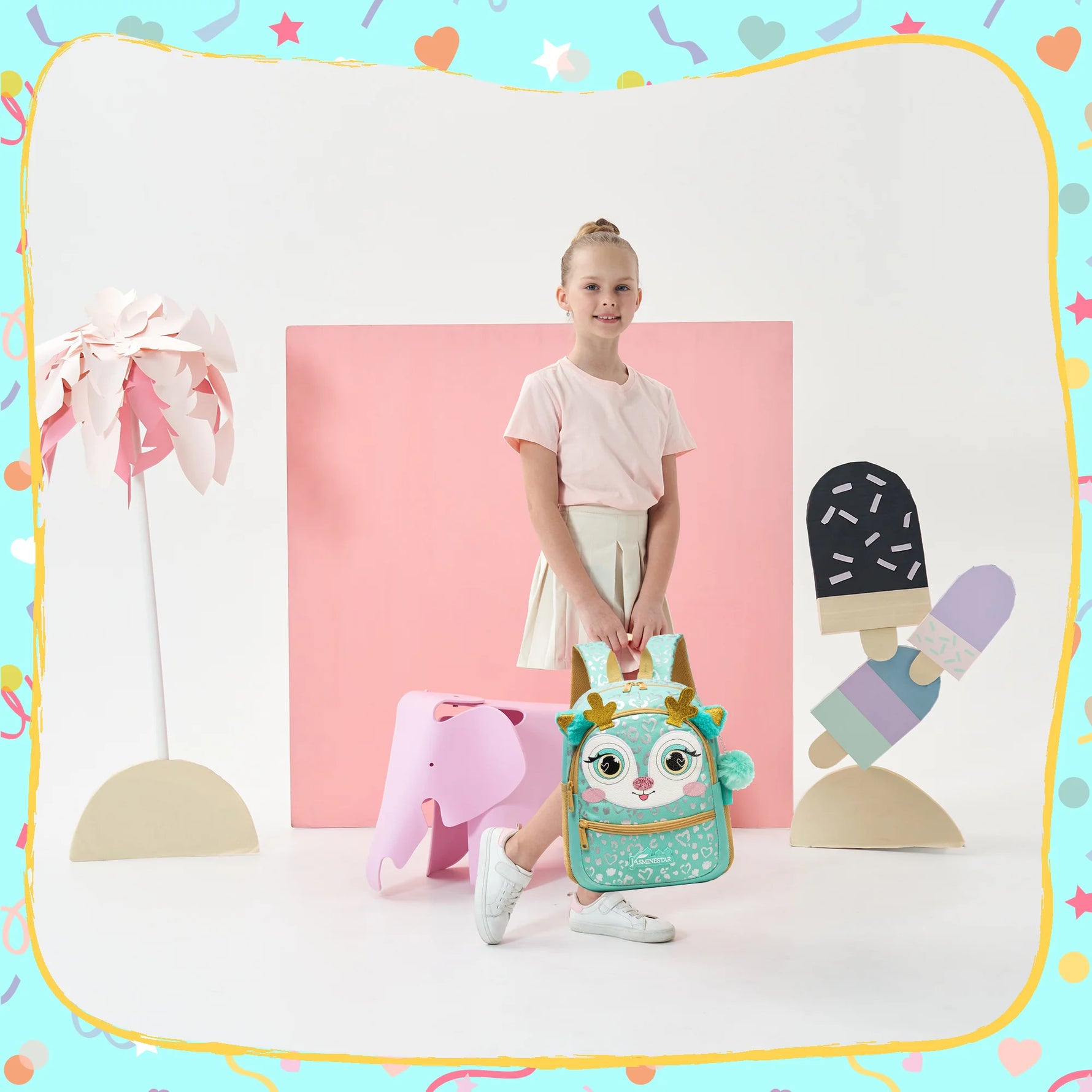 1pc Cute 13 Inch Animal Backpack Kindergarten Outdoor Sports Little Girl With Small Pendant