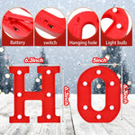 Ho Ho Ho LED Letter Christmas in July Lights Sign Table Decor Light up Letters for Home Christmas Party Bedroom Tabletop Decor