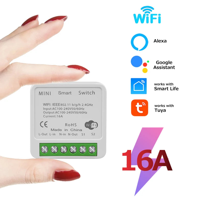 Tuya ZigBee WiFi Smart Switch 2 Way Control Breaker Relay 220V 110V 16A Smart Life APP Voice Control with Alexa Google Home