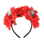 1/3PCs Halloween Headband Skull Flower Decoration Headwear Party Favors Supplies Photo Booth Props for Women Cosplay Costume